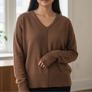 Ann Taylor Factory V-Neck Sweater Brown Size Medium